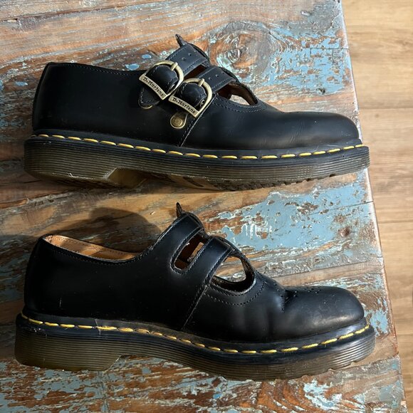 Vintage Doc Martens Black Leather Mary Janes Sz 7 - Picture 3 of 7